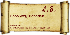 Losonczy Benedek névjegykártya